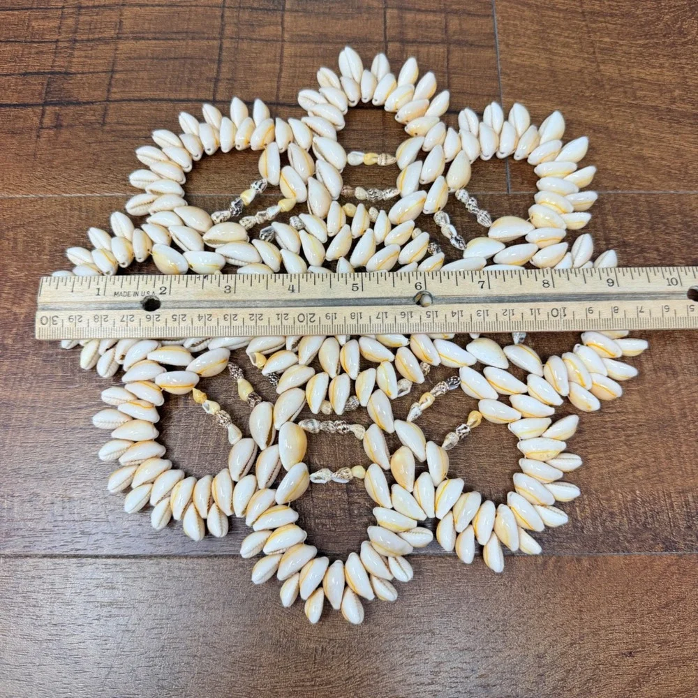 Handcrafted Cowrie Shell Mandala Trivet Centerpiece Boho‎ Coastal